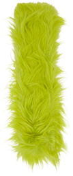 Ruslan Baginskiy Green Faux-Fur Logo-Patch Scarf