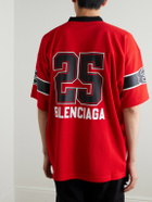 Balenciaga - American Football Oversized Printed Piqué T-Shirt - Red