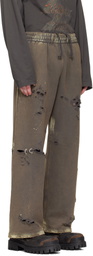 We11done Gray Pierced Sweatpants
