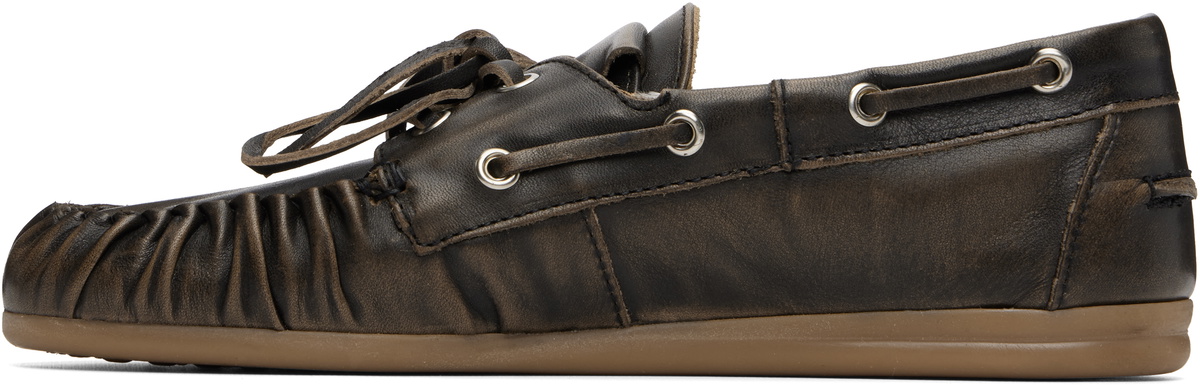 Alohas Brown Rowan Vintage Effect Leather Boat Shoes