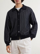 mfpen - Formal Striped Ribbed Cotton Cardigan - Black