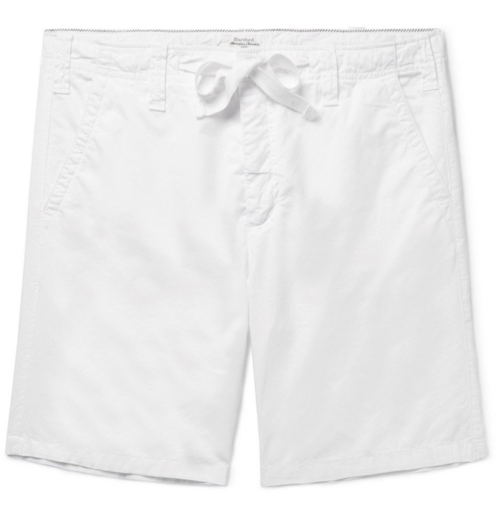 Photo: Hartford - Slim-Fit Cotton-Twill Drawstring Shorts - Men - White