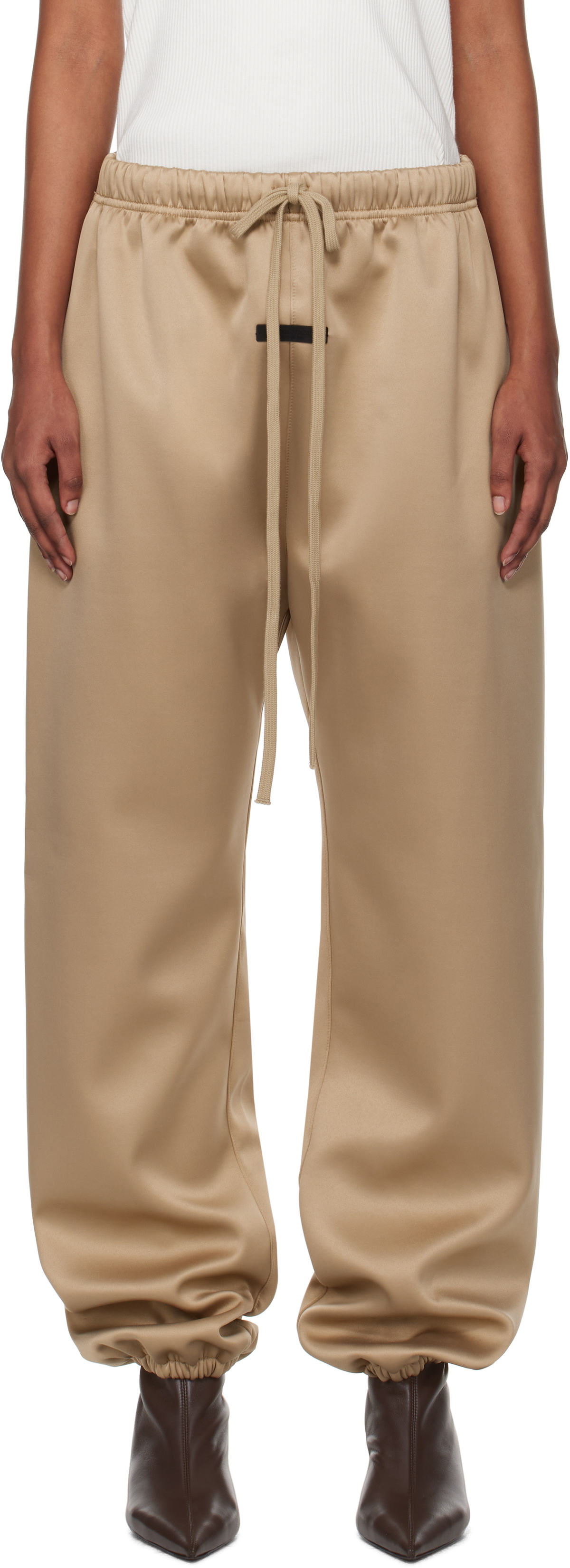 Fear of God ESSENTIALS Beige Satin Lounge Pants Fear Of God Essentials