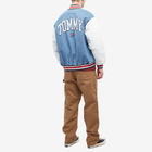 Tommy Jeans Men's Denim Letterman Jacket in Blue