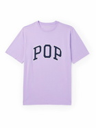 Pop Trading Company - Logo-Embroidered Cotton-Jersey T-Shirt - Purple