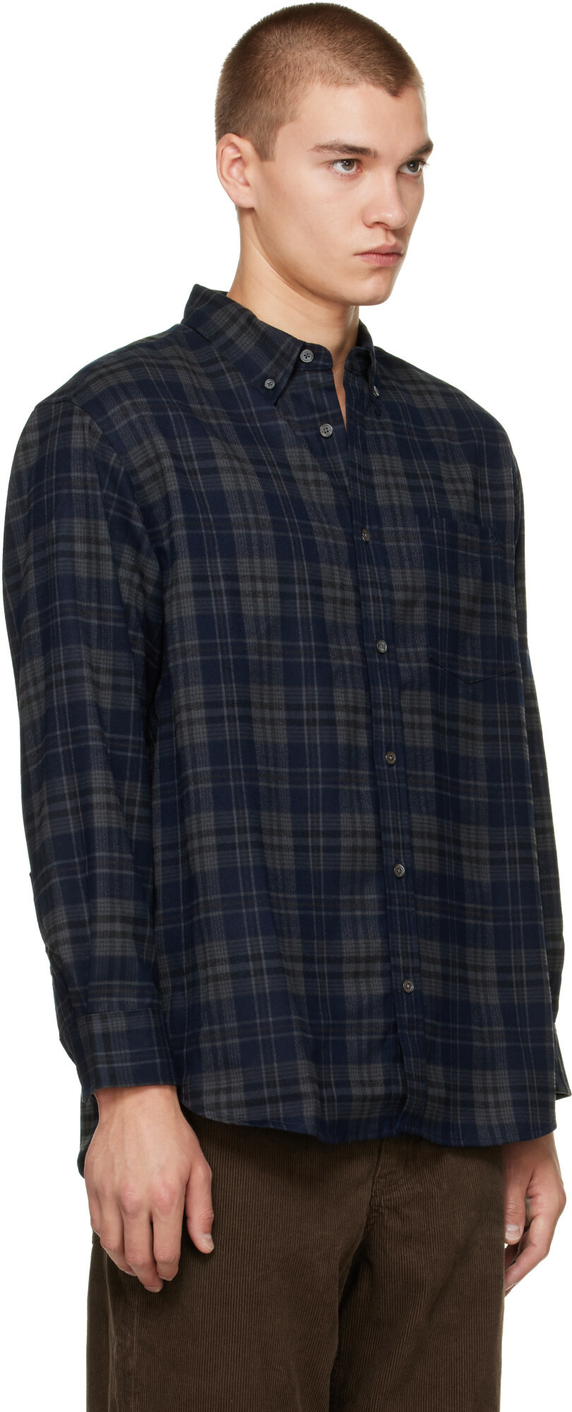 Dunst Navy Check Flannel Shirt