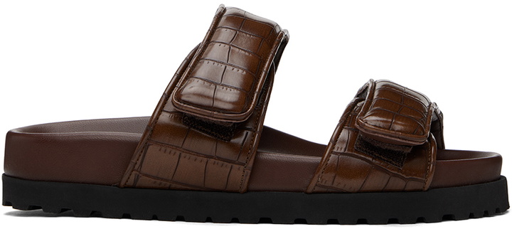 Photo: GIABORGHINI Brown Perni 11 Croc Sandals