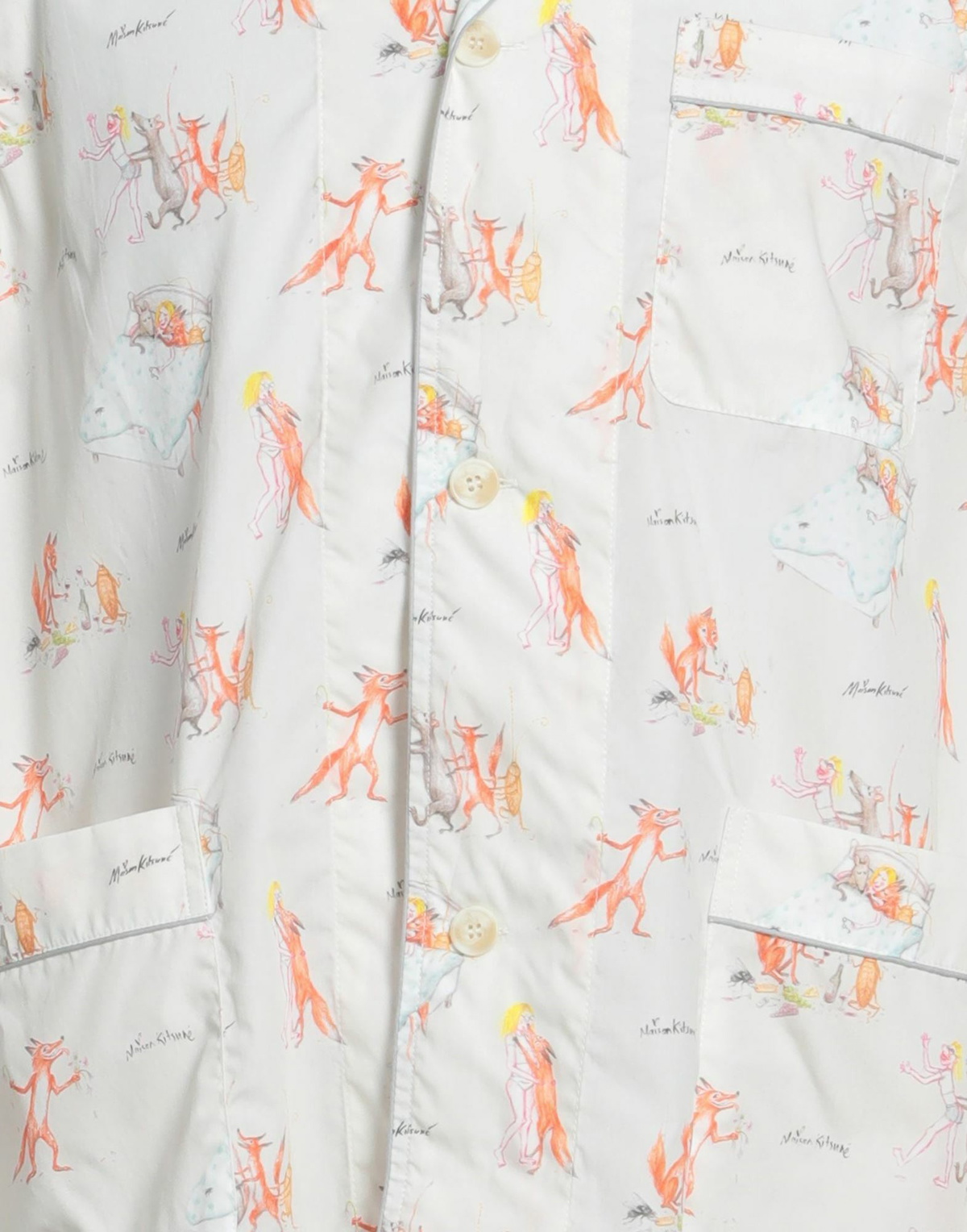 Maison Kitsuné Mens Shirt in Off white