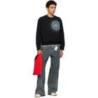 MM6 Maison Margiela Black Spray Print Sweatshirt