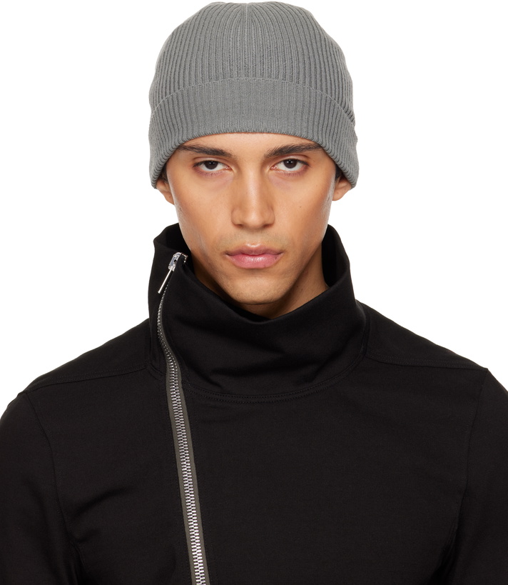 Photo: Rick Owens Gray Temple Ribbed Beanie
