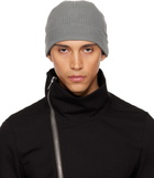 Rick Owens Gray Temple Ribbed Beanie