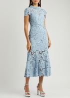 Self-portrait Guipure Lace Midi Dress Blue