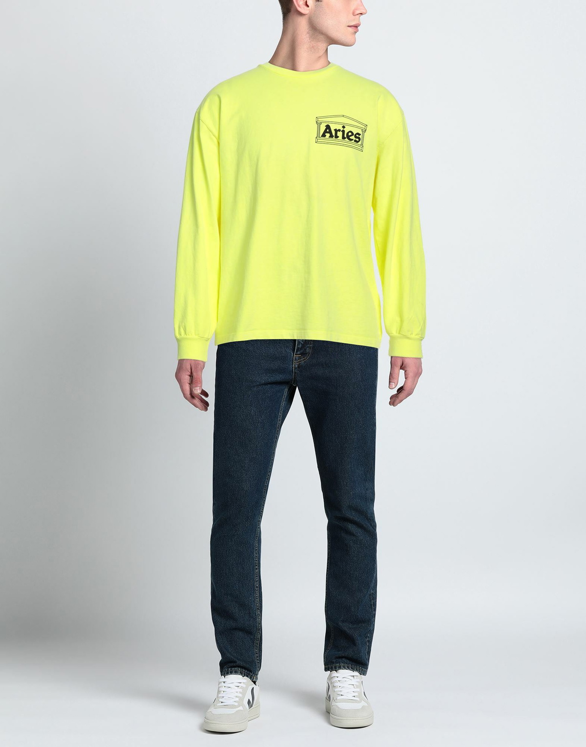 Aries Mens T-shirt in Yellow