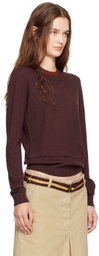 3.1 Phillip Lim Burgundy Double Layer Back Keyhole Sweater
