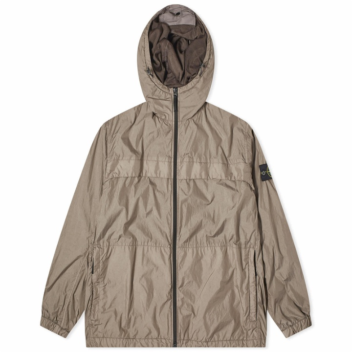 Photo: Stone Island Men's Crinkle Reps Hooded Jacket in Dove Grey