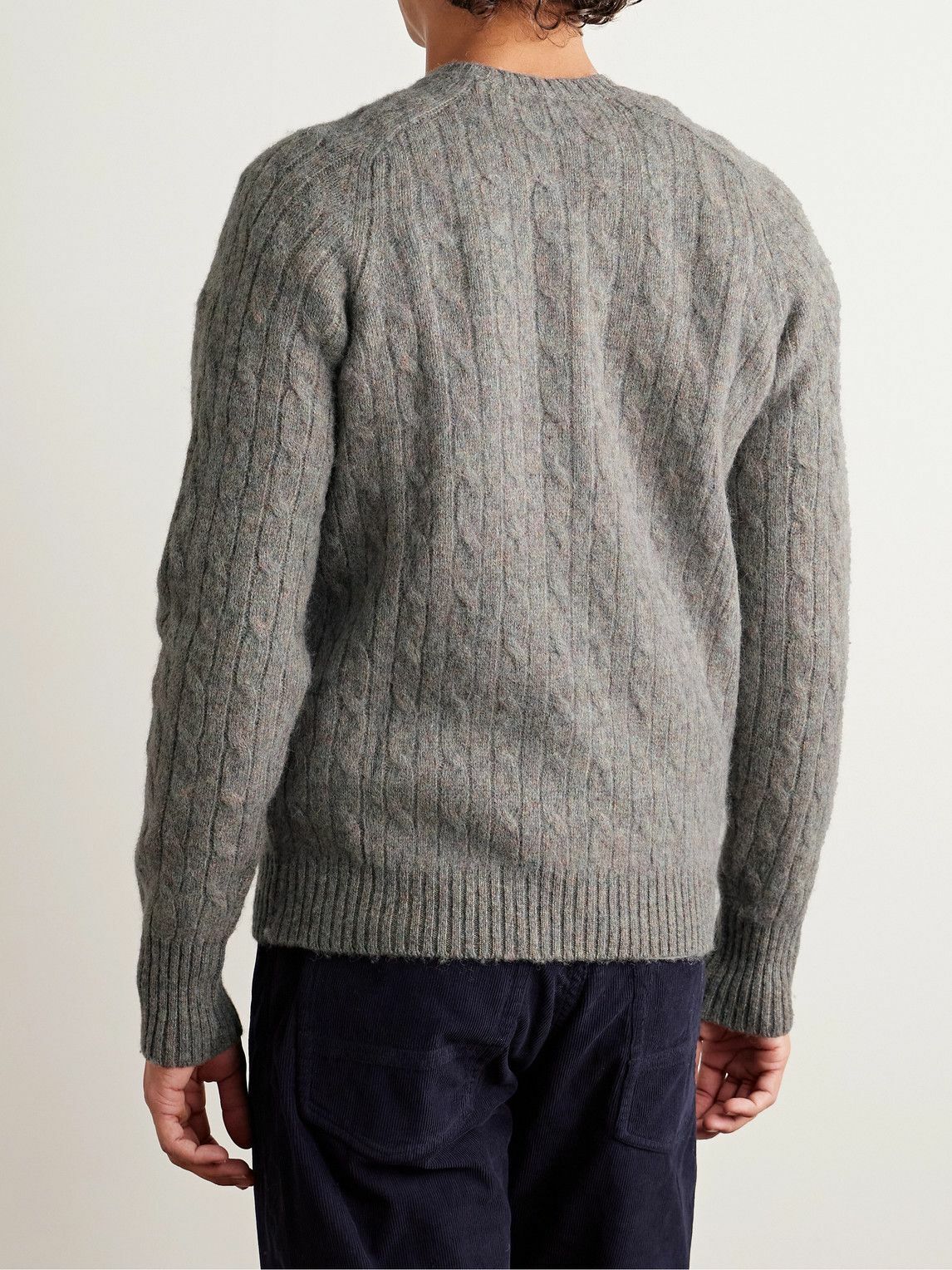 Sid Mashburn - Cable-Knit Wool Sweater - Gray