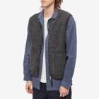 Universal Works Men's Wool Fleece Zip Waistcoat in Charcoal