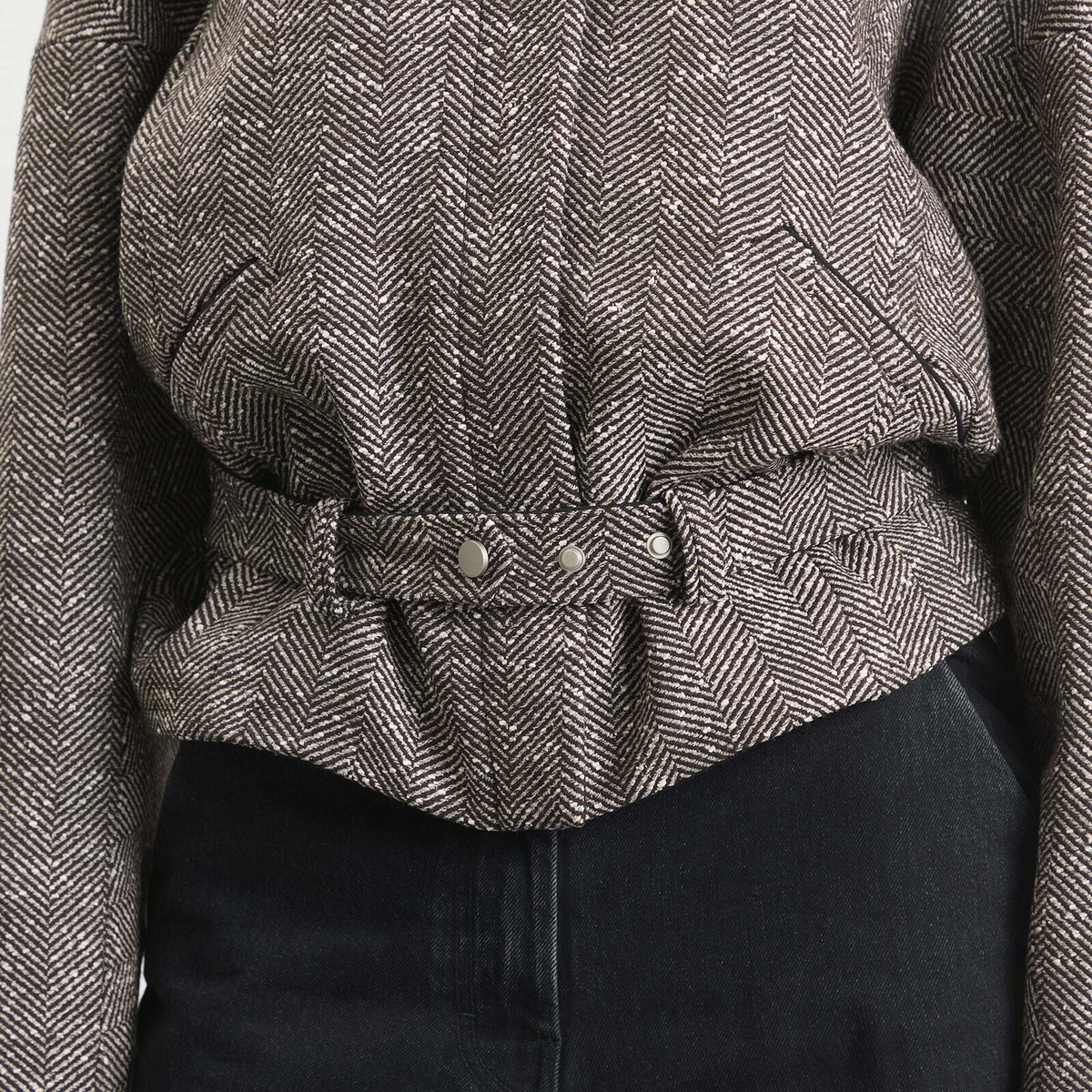 Entire Studios Women's Contrast Aviator Jacket in Brindle