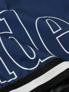 Rhude - Straight-Leg Mid-Length Logo-Print Swim Shorts - Blue