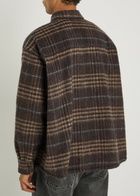 Picante Rocco Plaid Wool-blend Overshirt Brown