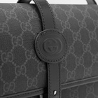 Gucci Men's GG Jacquard Buckle Messenger Bag in Black