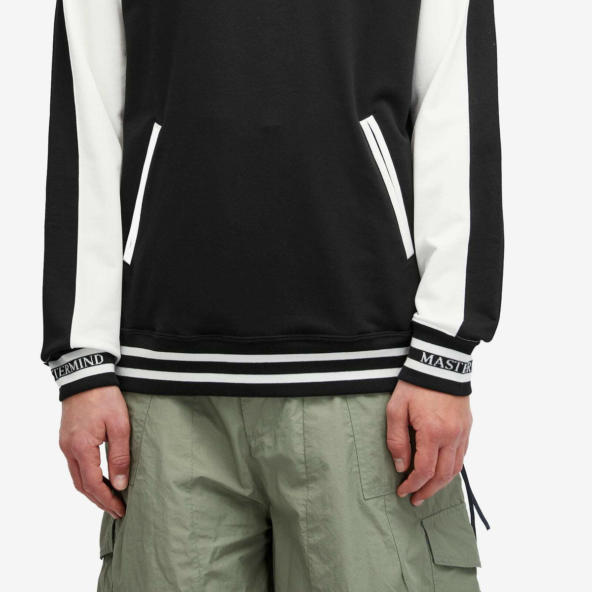 MASTERMIND WORLD Men's Panel Souvenir Crew Sweatshirt in Black/White