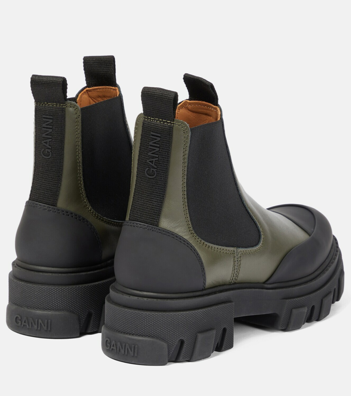 Ganni Leather Chelsea boots