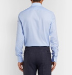 Ermenegildo Zegna - Light-Blue Cutaway-Collar Prince of Wales Checked Cotton Shirt - Sky blue