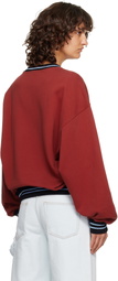Off-White Red Sporty Over Crew Logo Sweatshirt
