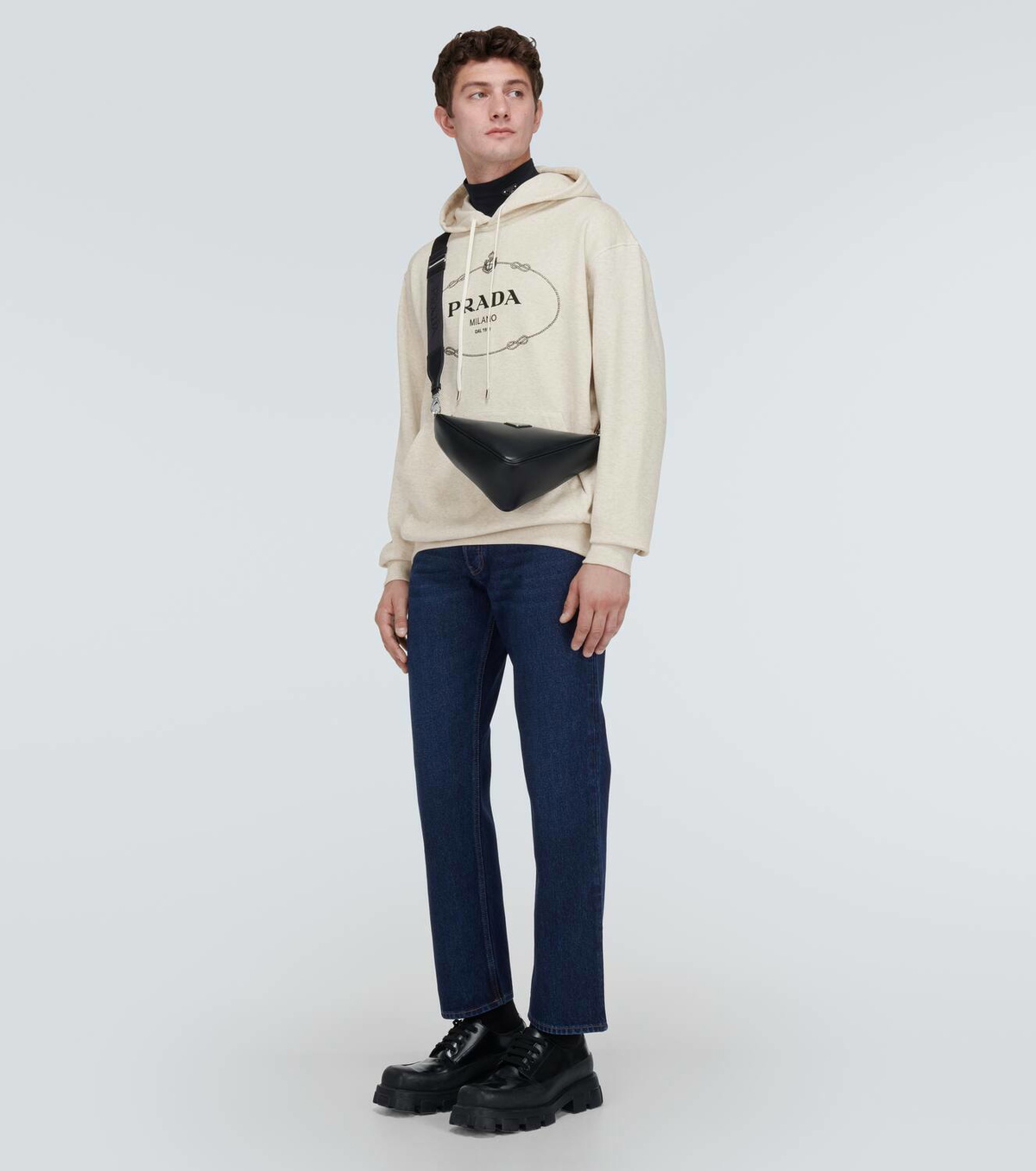 Prada Logo cotton hoodie