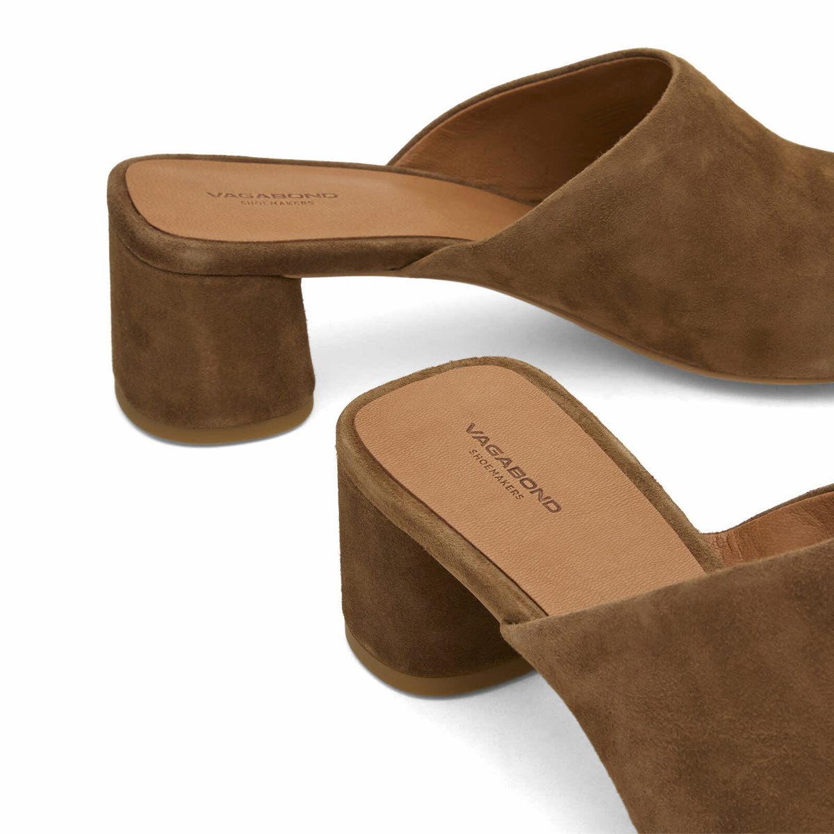 Vagabond Shoemakers Women's Piper Suede Mule Heel in Cocoa Brown