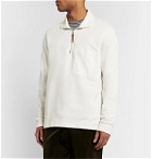 Albam - Twill-Trimmed Loopback Cotton-Jersey Half-Zip Sweatshirt - Neutrals