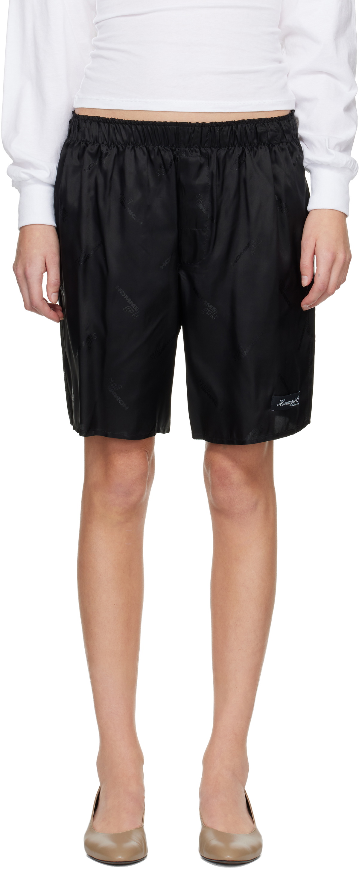 HommeGirls Black Long Boxer Shorts
