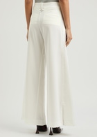 High Expert Wide-leg Twill Trousers Cream