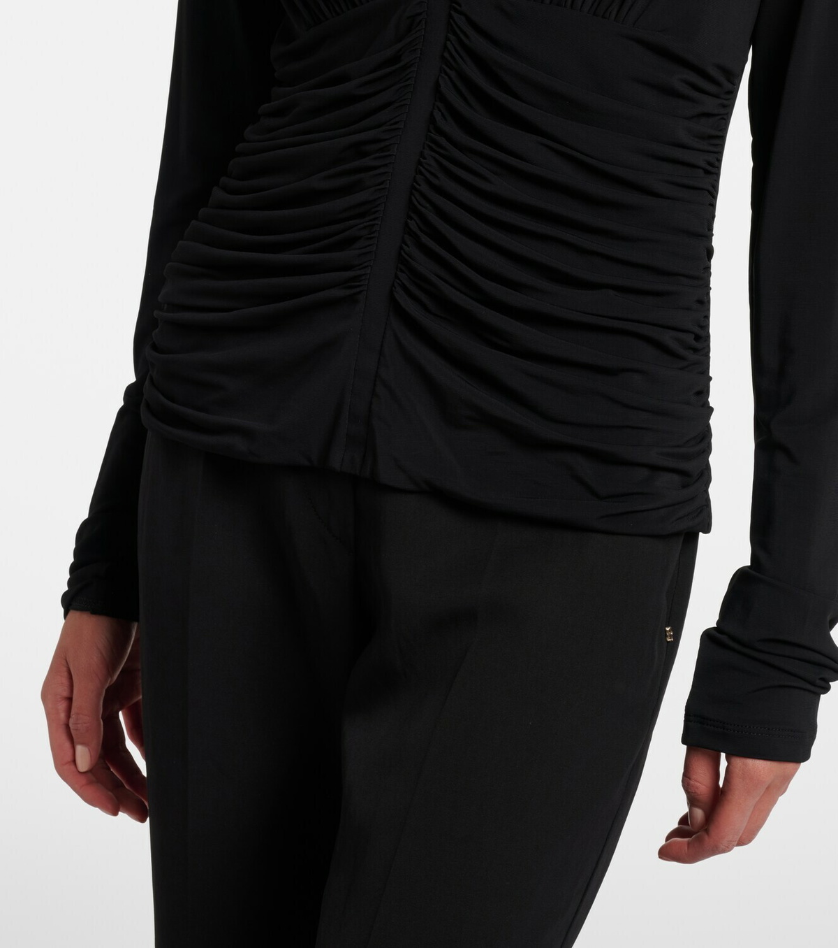 Sportmax Ruched crêpe top