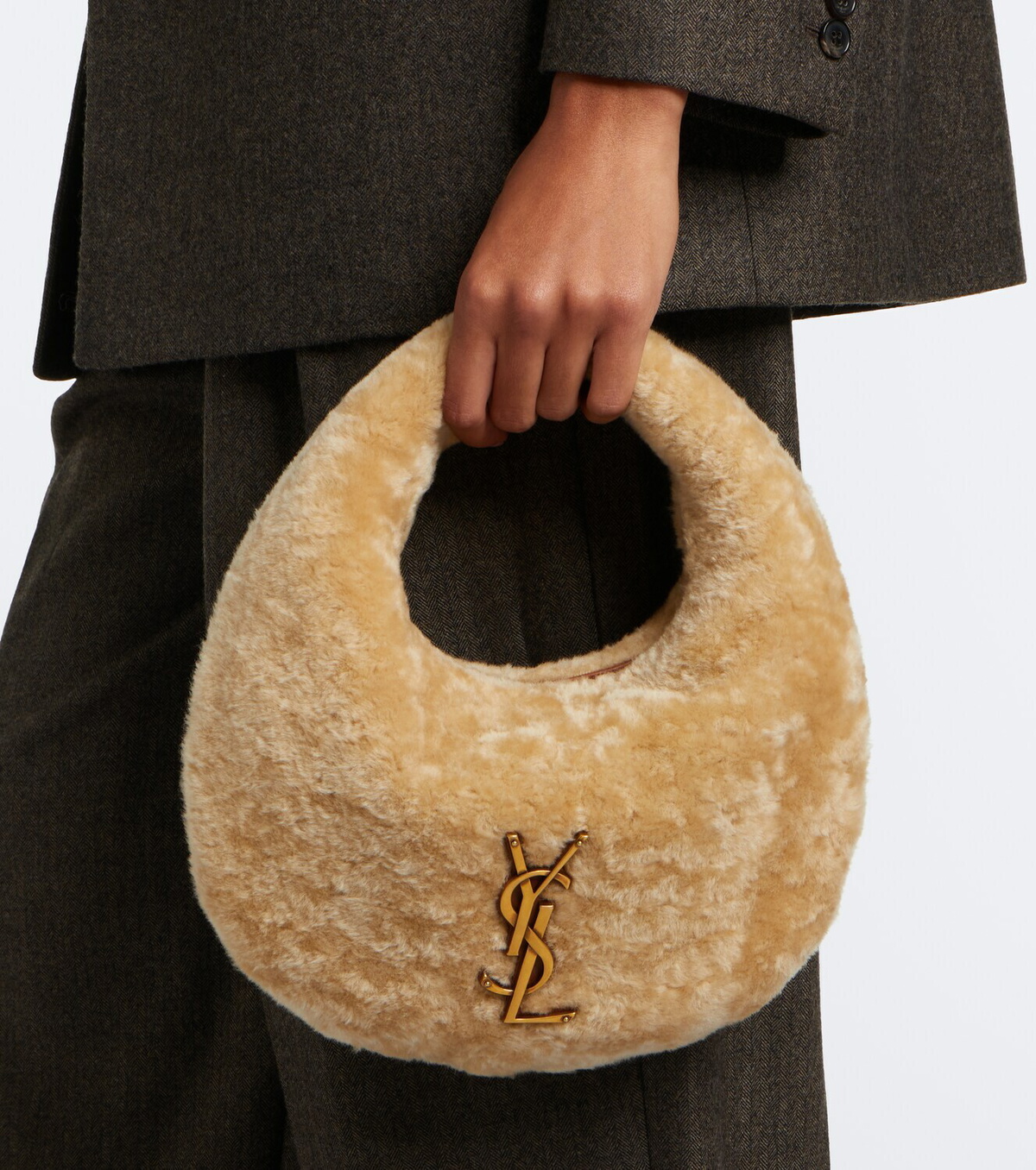 Saint Laurent Icarino shearling top-handle bag