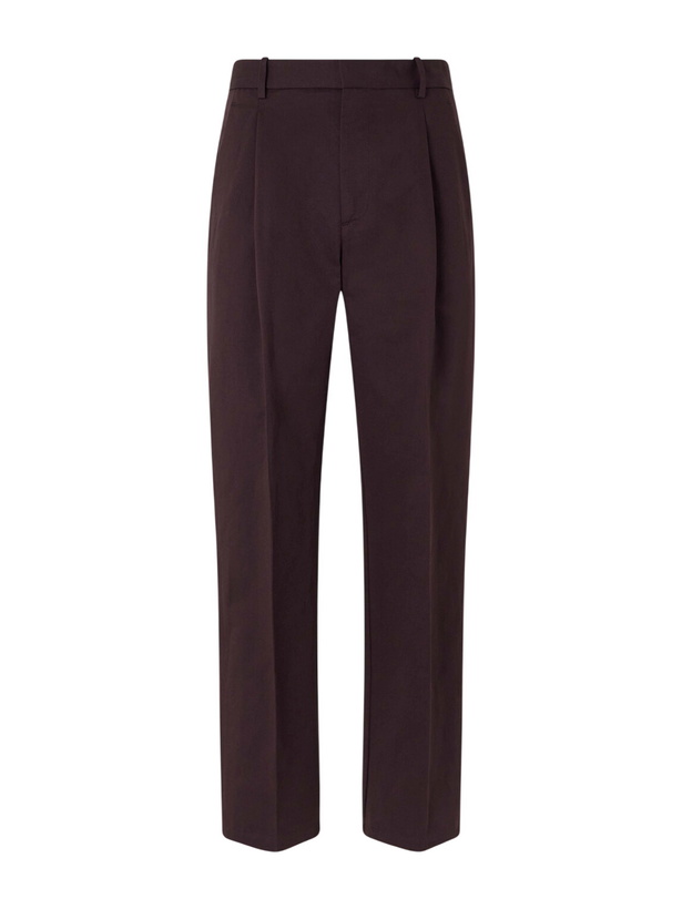 Photo: Altea - Orval Straight-Leg Cotton and Linen-Blend Gabardine Trousers - Brown