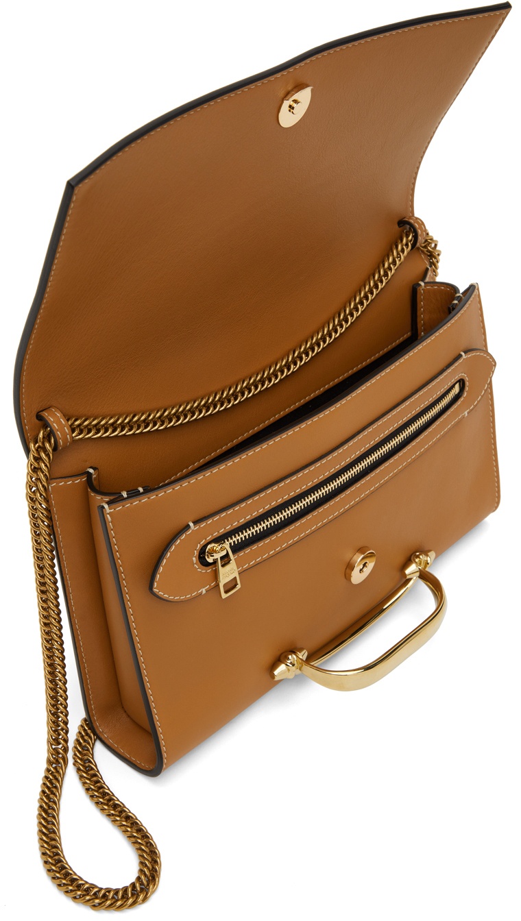 Tan Leather Crossbody Bag - Minimalist Small Purse