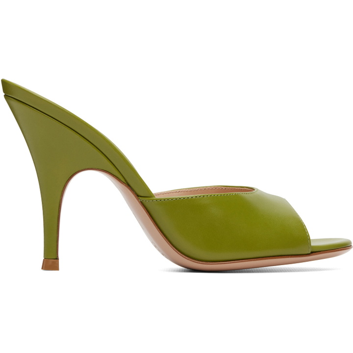 Photo: Gianvito Rossi Green Sofia Mule Heeled Sandals