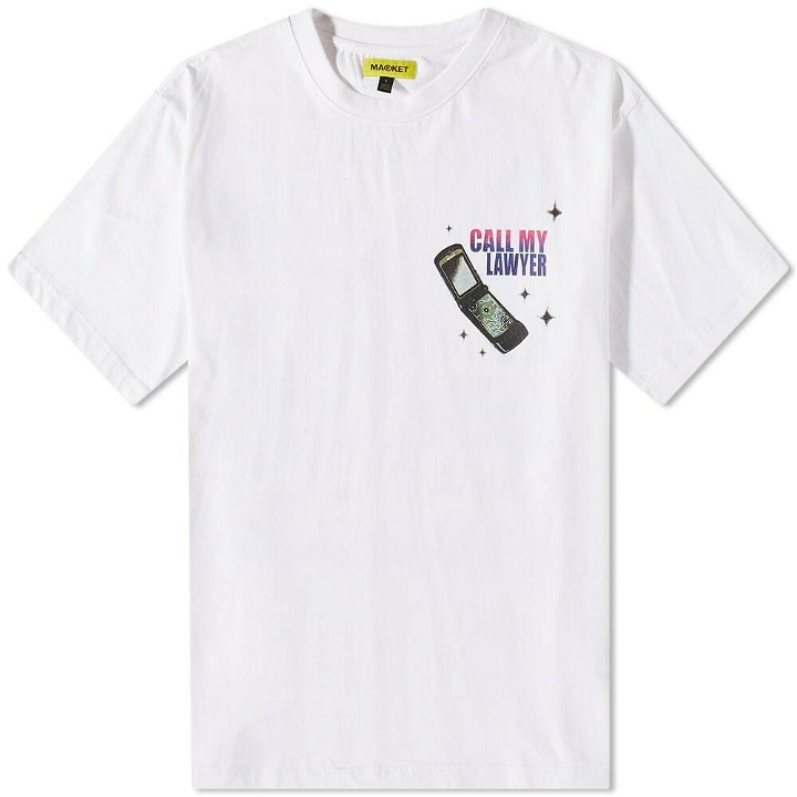 Photo: MARKET Men's Call My Lawyer Act Now T-Shirt in White