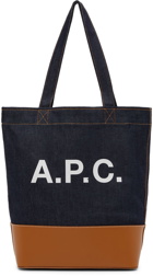 A.P.C. Navy & Tan Axelle Tote