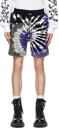 AMIRI Black & Blue Fleece Tie-Dye Shorts