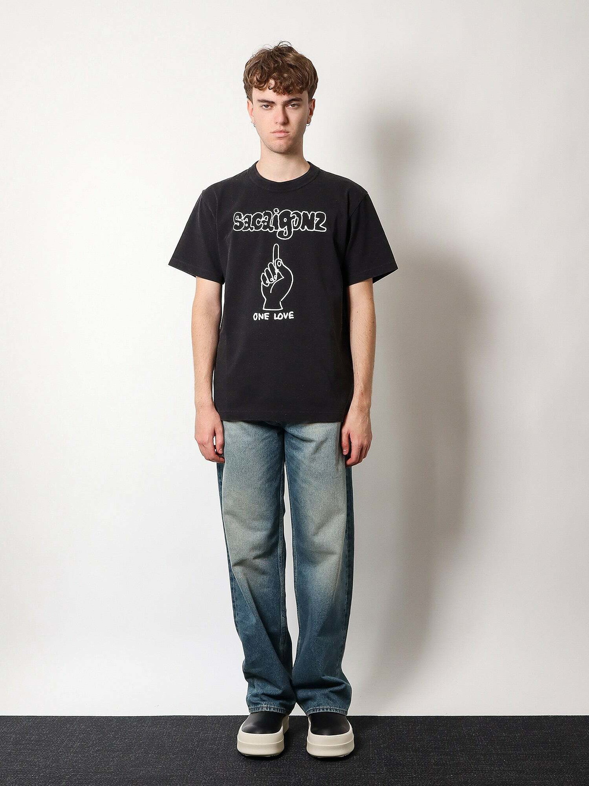 Sacai T Shirt Black Mens Sacai