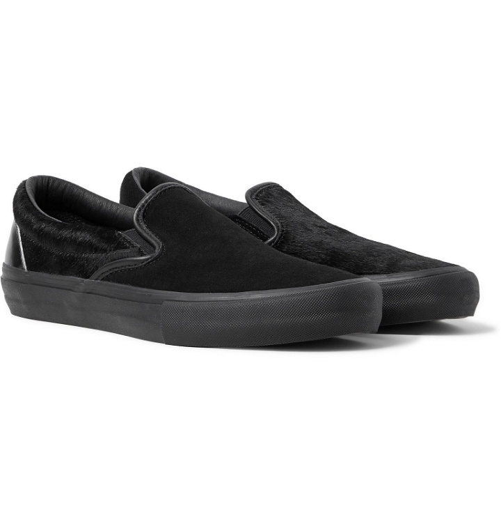 Photo: Vans - Engineered Garments Vault LX Calf Hair, Suede and Leather Slip-On Sneakers - Black