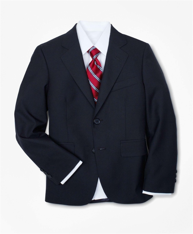 Photo: Brooks Brothers Boys Prep Two-Button Wool Suit Jacket | Navy