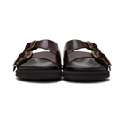 Dries Van Noten Burgundy Leather Slip-On Sandals