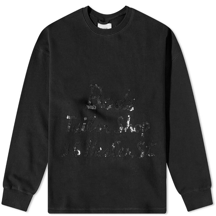 Photo: Bode Men's Tailor Shop Embroidered Crew Sweat in Black