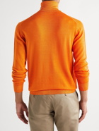 ETRO - Logo-Embroidered Virgin Wool Rollneck Sweater - Orange