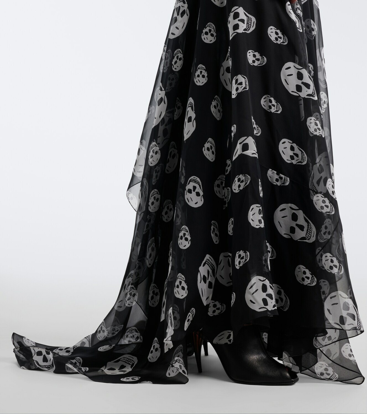 McQueen Skull silk chiffon maxi dress