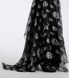 McQueen Skull silk chiffon maxi dress
